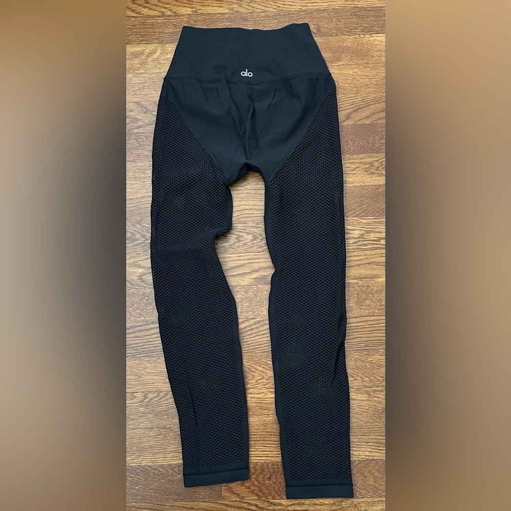 ALO Yoga Black Mesh Leggings